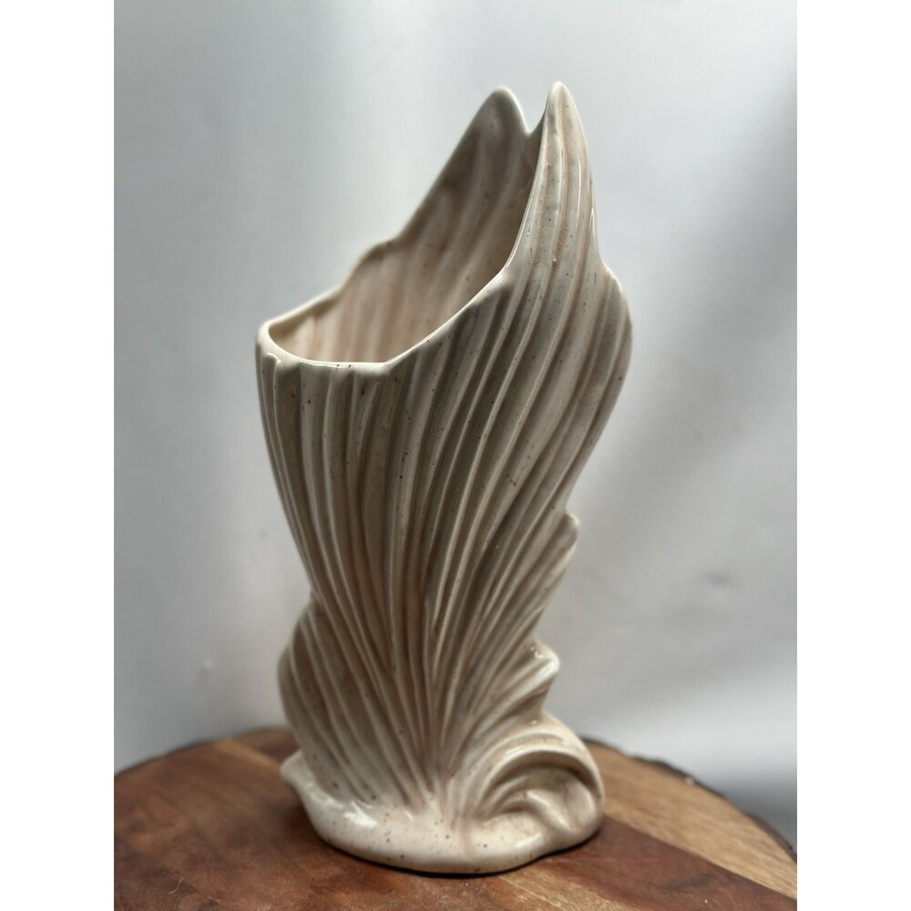 West Coast Pottery Art Deco Redwing Style Mid Century Swirl Flow Vase